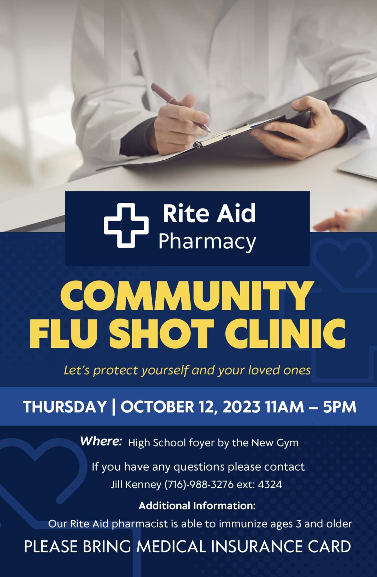  Flu Shot Clinic Poster Oct 12 2023 